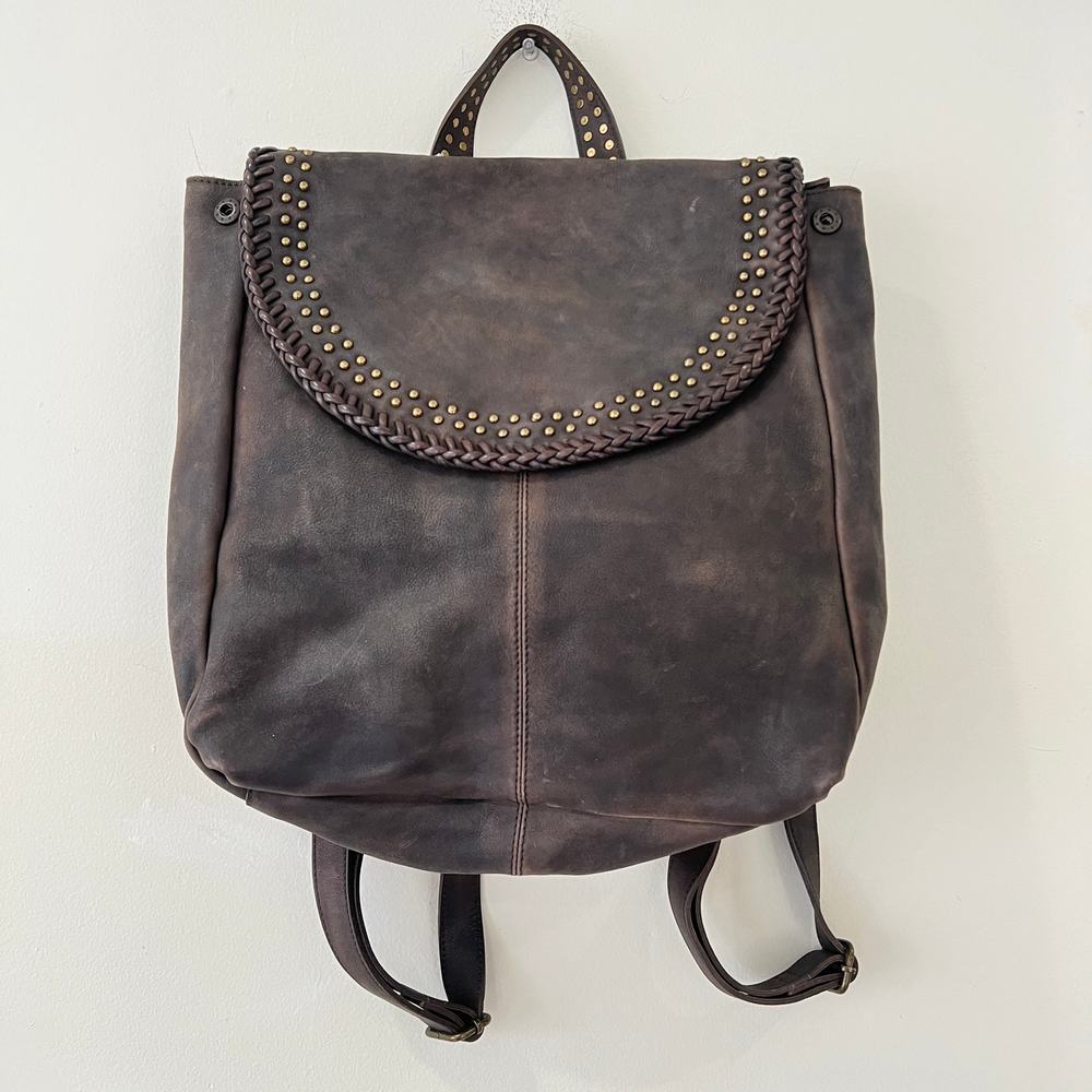 Free People Brown Portia Leather Backpack Bag - Picture 6 of 12